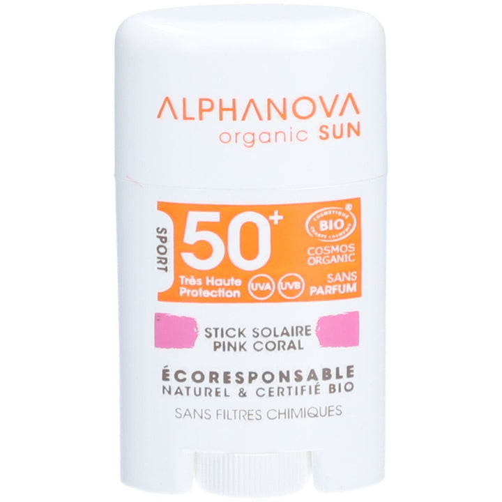 Alphanova Organic Pink Coral SPF50 + Facial Sunstick 12g (0,42oz)