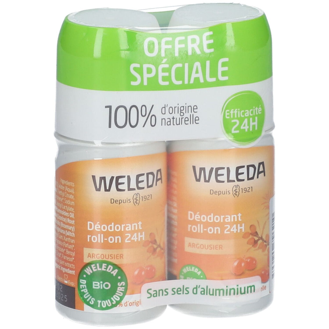 Weleda Sea Buckthorn 24h Roll-on Deodorant 2x 50ml (1.69fl oz)