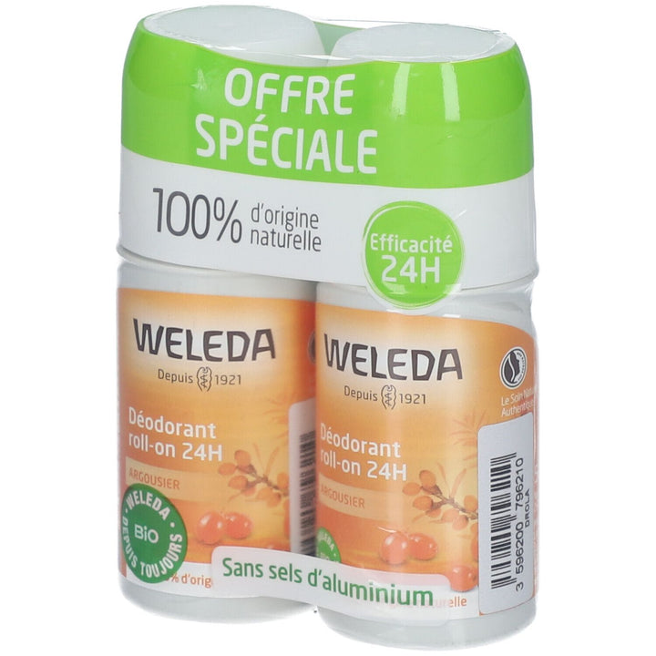Weleda Sea Buckthorn 24h Roll-on Deodorant 2x 50ml (1.69fl oz)
