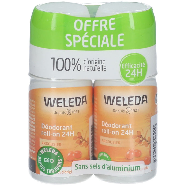 Weleda Sea Buckthorn 24h Roll-on Deodorant 2x 50ml (1.69fl oz)