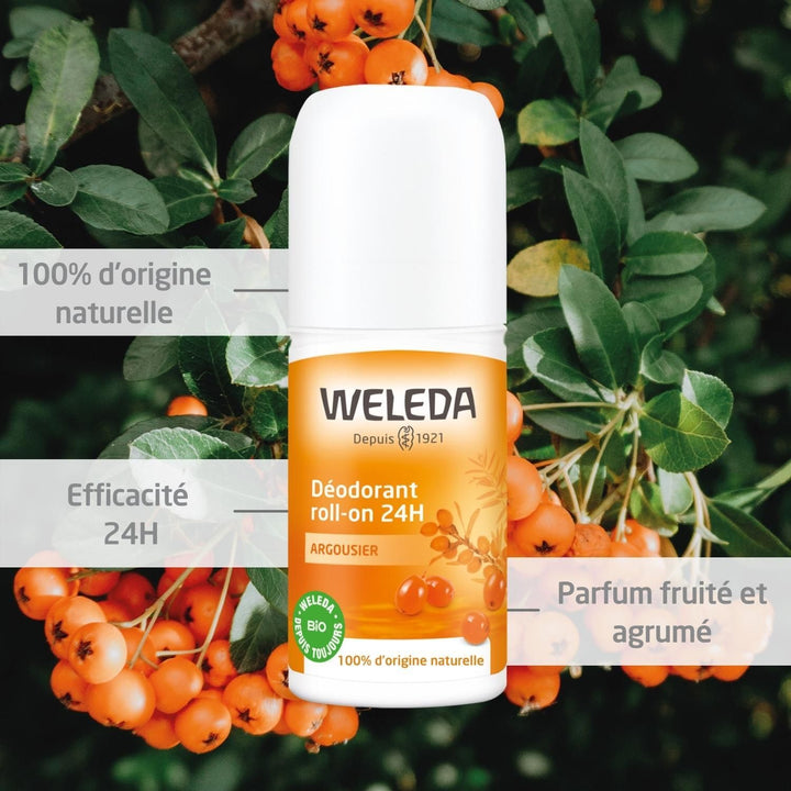 Weleda Sea Buckthorn 24h Roll-on Deodorant 2x 50ml (1.69fl oz)