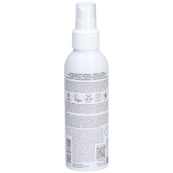 Alphanova Sun Spray solar familiar de alta protección SPF50+ 150g