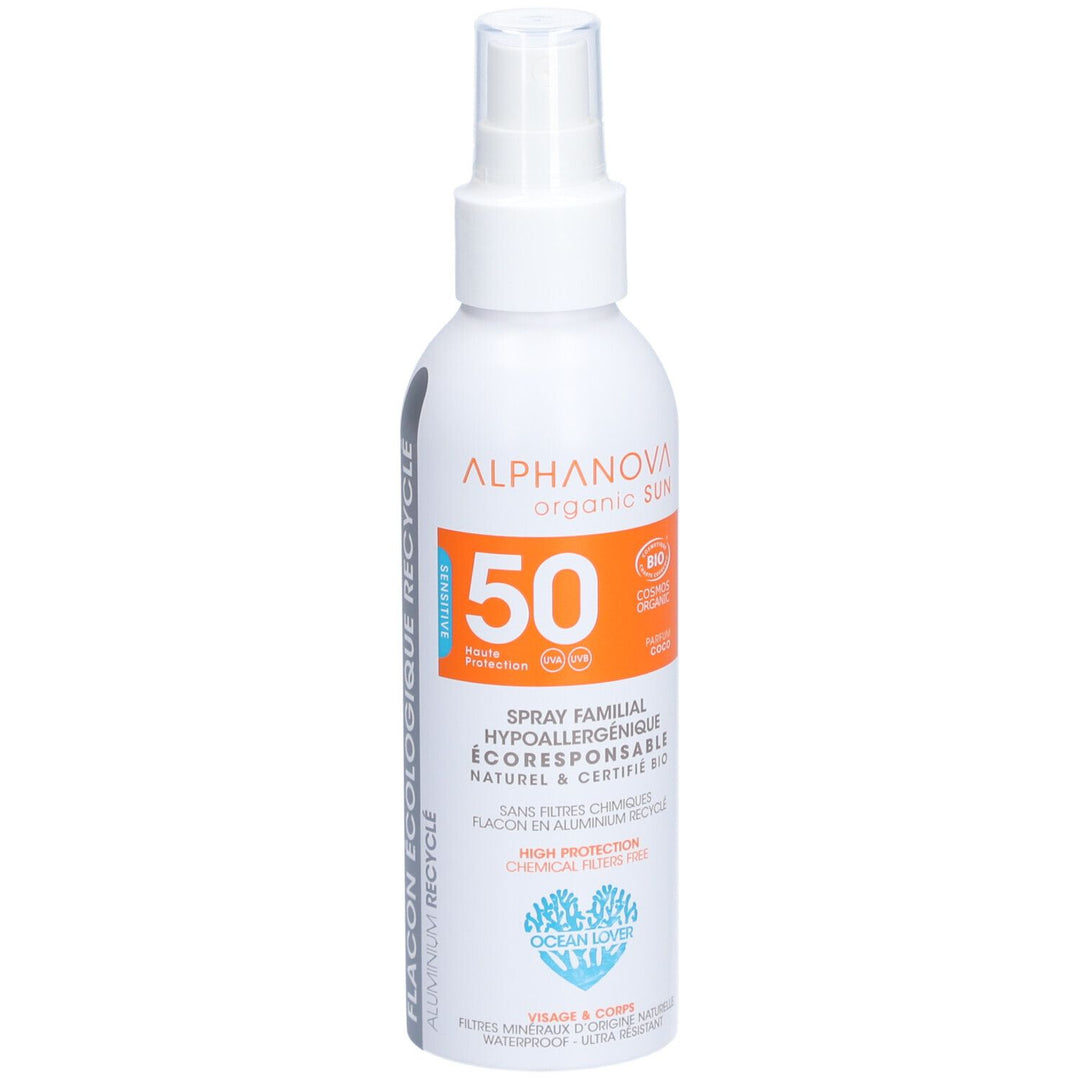 Alphanova Sun Spray solar familiar de alta protección SPF50+ 150g