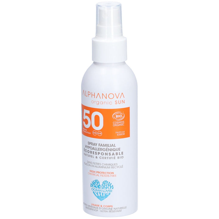 Alphanova Sun Spray solar familiar de alta protección SPF50+ 150g