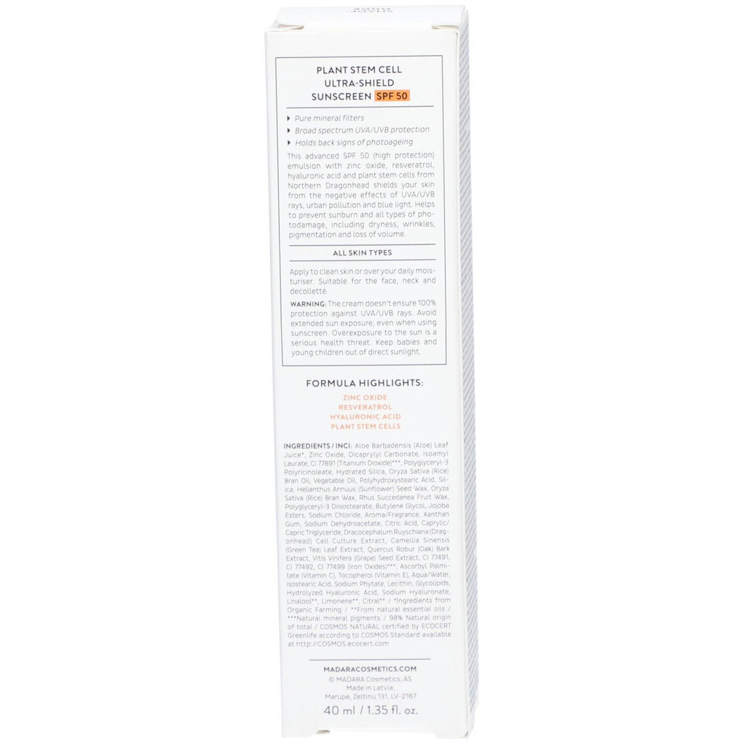 MÁDARA organic skincare SPF 50 Plant Stem Cell Ultra-Protective Sunscreen 40ml (1,35fl oz)