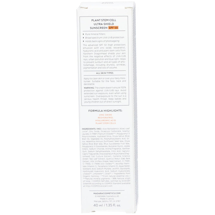 MÁDARA organic skincare SPF 50 Plant Stem Cell Ultra-Protective Sunscreen 40ml (1,35fl oz)