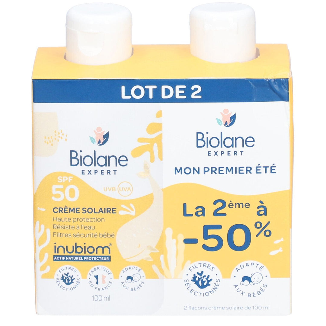 Biolane Expert SPF50 Sunscreen Babies & Children 100ml x2 (3.38fl oz x2)