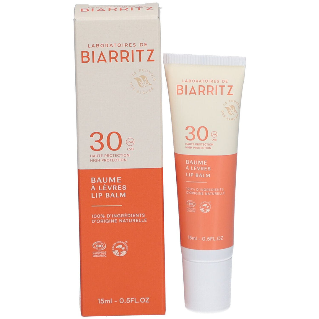 Laboratoires De Biarritz Organic Sun Care Balsamo Labbra Alta Protezione Mare e Montagna SPF30 15ml