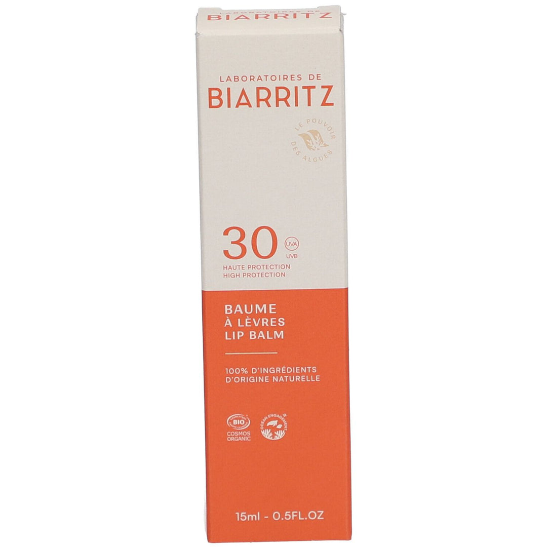 Laboratoires De Biarritz Organic Sun Care Balsamo Labbra Alta Protezione Mare e Montagna SPF30 15ml