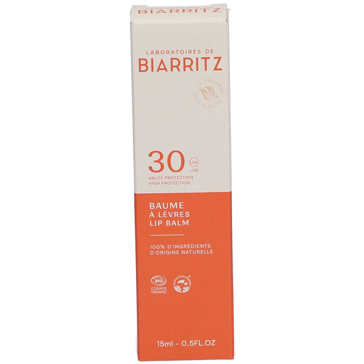 Laboratoires De Biarritz Organic Sun Care Balsamo Labbra Alta Protezione Mare e Montagna SPF30 15ml