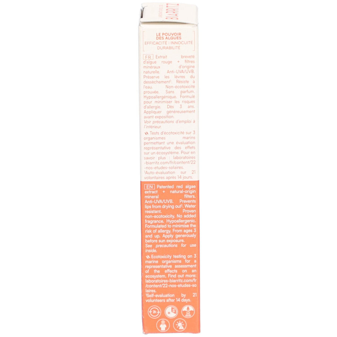 Laboratoires De Biarritz Organic Sun Care Balsamo Labbra Alta Protezione Mare e Montagna SPF30 15ml