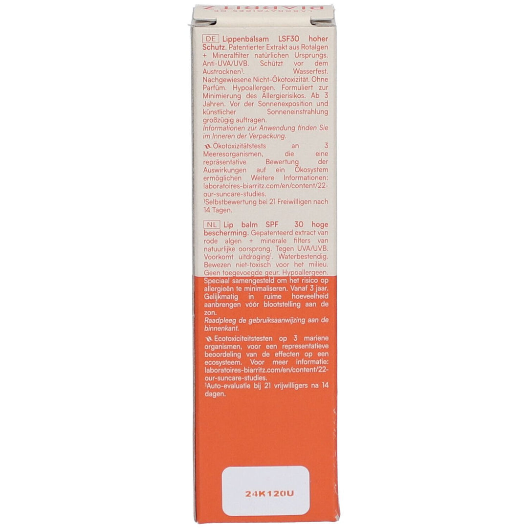Laboratoires De Biarritz Organic Sun Care Balsamo Labbra Alta Protezione Mare e Montagna SPF30 15ml