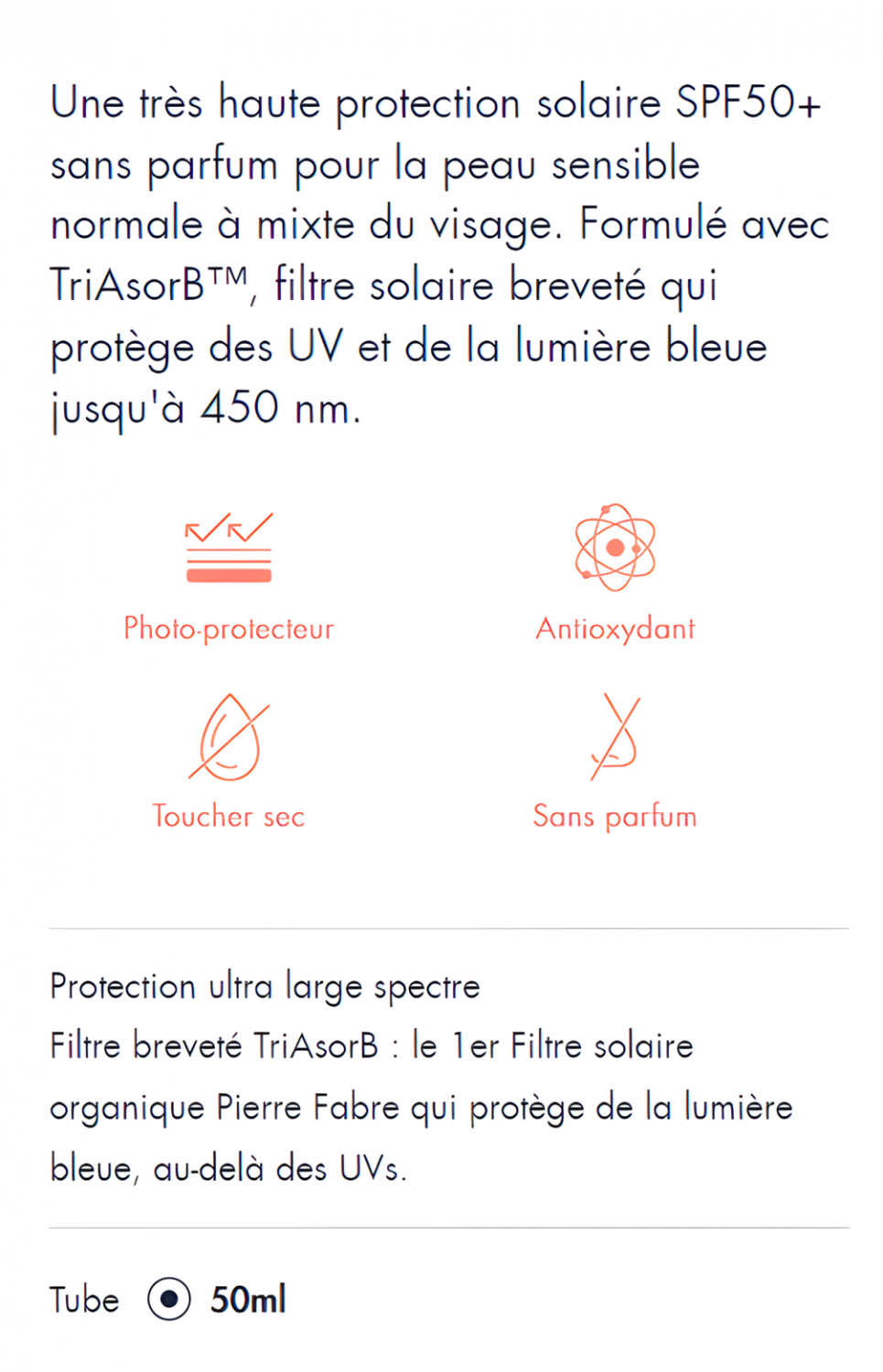 Avène Sun Ultra High Protection SPF50+ Fragrance-Free Fluid, 50ml (1.69 fl oz)