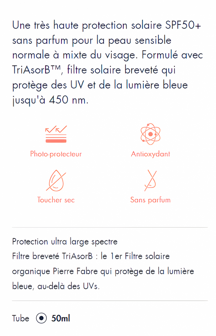 Avène Sun Ultra High Protection SPF50+ Fragrance-Free Fluid, 50ml (1.69 fl oz)