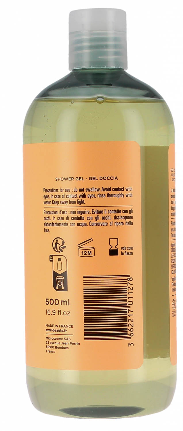 Avril Gel Douche Doux à la Fleur d'Oranger Bio 500ml