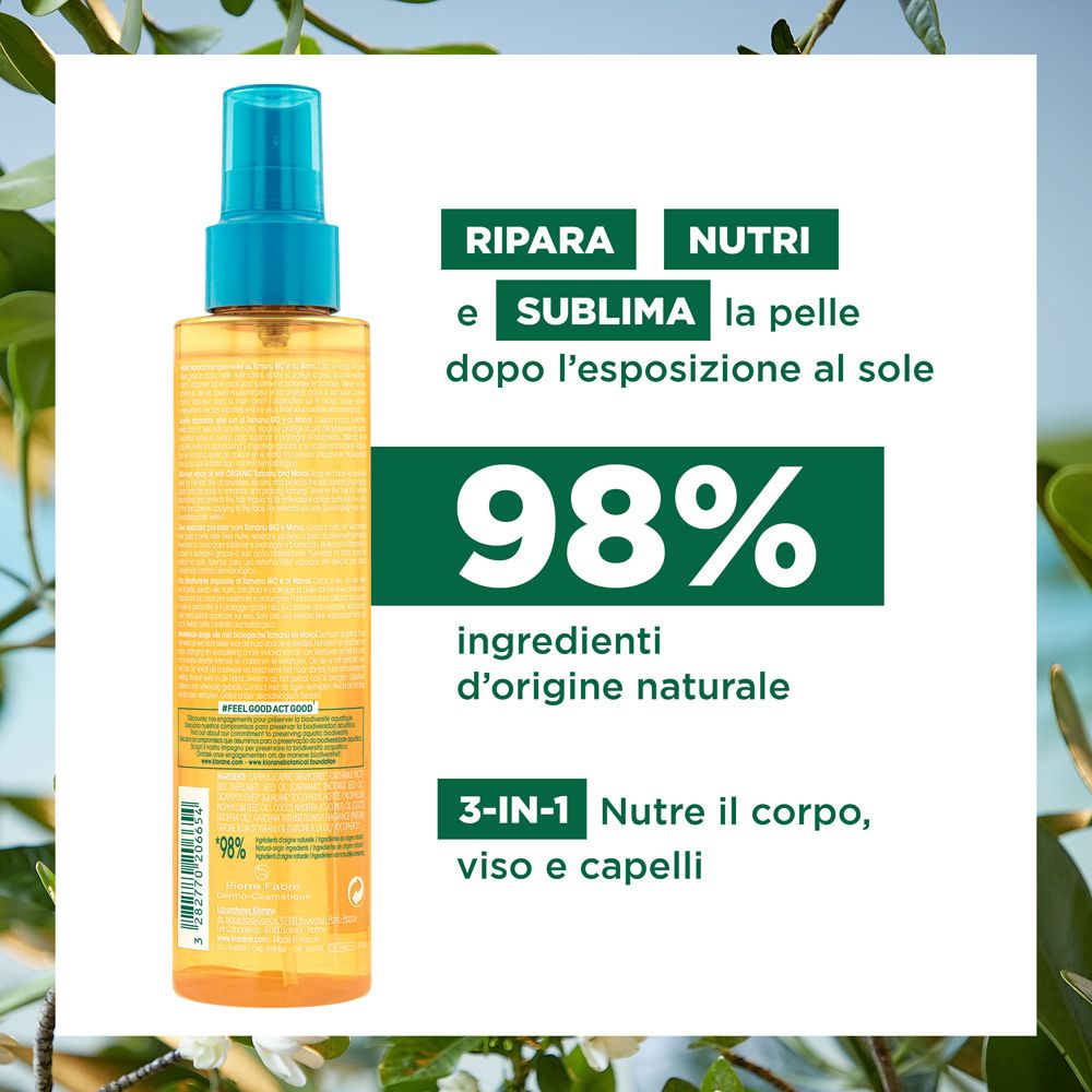 Klorane Polysianes After-Sun Repair Oil with Tamanu and Monoi 150ml (5.07fl oz)