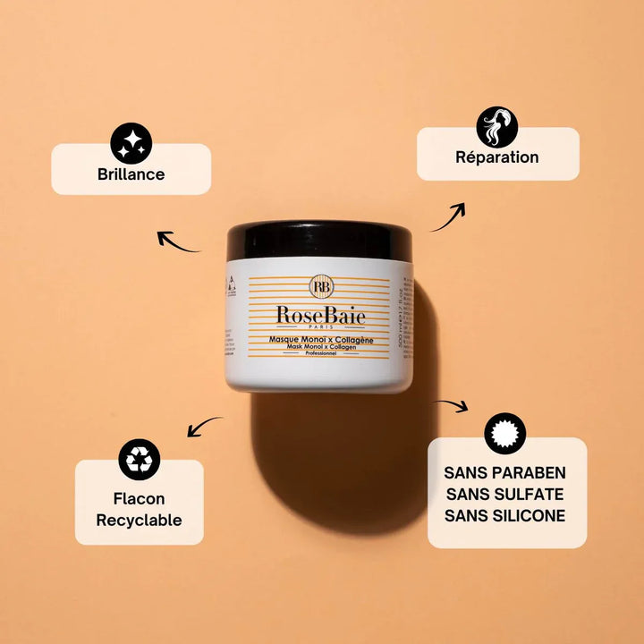 Rosebaie Monoï and Collagen Mask 500ml (16.91fl oz)