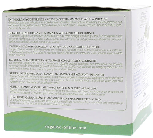 Organyc Organic Tampons Super Compact Applicator X16 x16