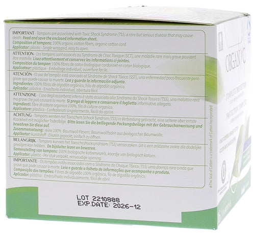 Organyc Organic Tampons Super Compact Applicator X16 x16