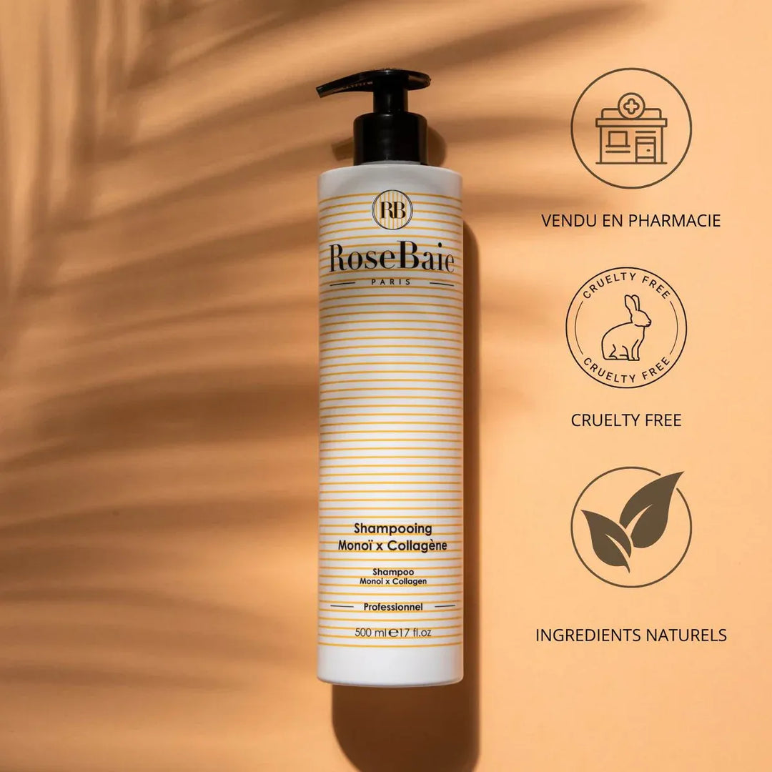 Rosebaie Monoi and collagen Shampoo 500 ml (16.91fl oz)
