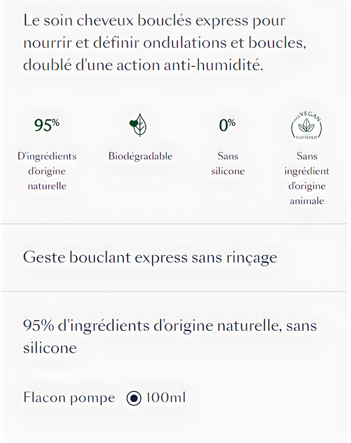 René Furterer Sublime Curl Crème nutritive activatrice sans rinçage 100ml