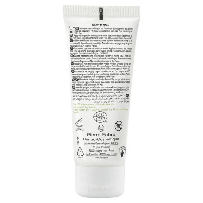 A - Derma Biology AC Global Mattifying Care Anti - Blemish 40ml (1.35fl oz) - FrenchBeautyHub