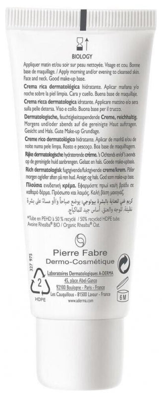 A-Derma Biology Hydrating Rich Cream 40ml (1.35fl oz)