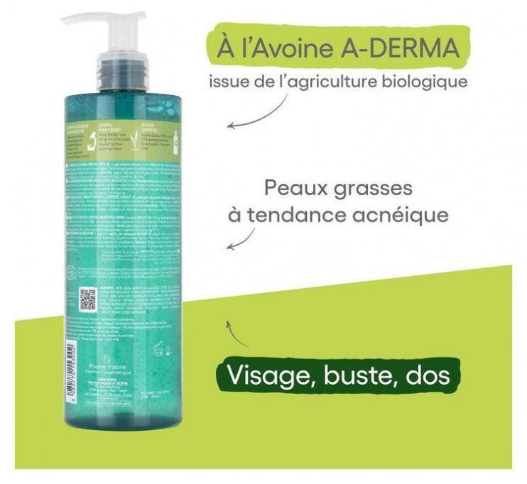 A-Derma Phys-AC جل رغوي منقٍ للبشرة المعرضة لحب الشباب 400ml