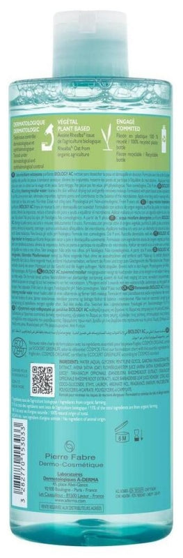 A-Derma Biology AC Purifying Micellar Water Bio 400ml (13.52fl oz)