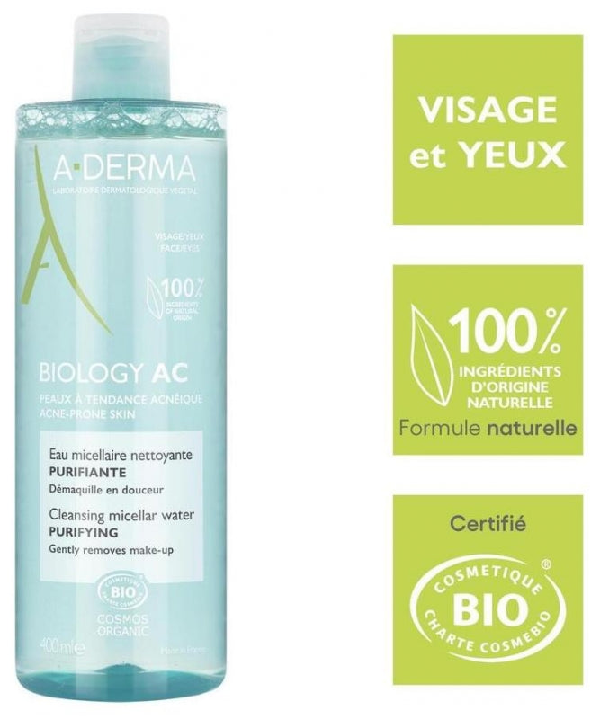 A-Derma Biology AC Purifying Micellar Water Bio 400ml (13.52fl oz)