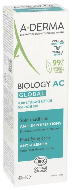 A-Derma Biology AC Global عناية مطفئة للمعان ومضادة للشوائب 40ml