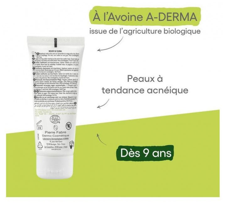 A-Derma Biology AC Global عناية مطفئة للمعان ومضادة للشوائب 40ml