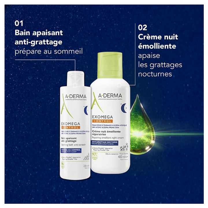 A-Derma Exomega Control Crème Nuit Emolliente Réparatrice 400ml (13.53fl oz)