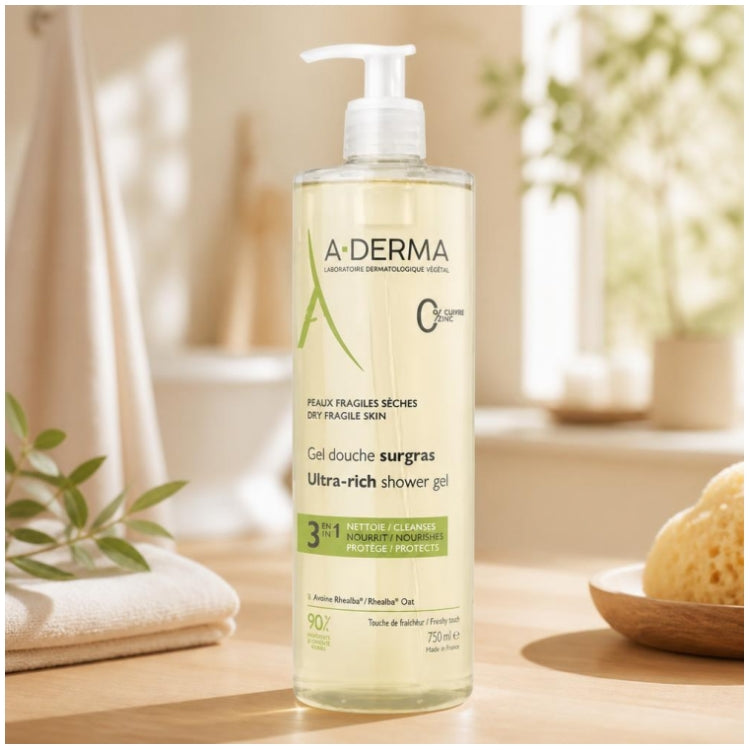 A-Derma Rhealba oats Gel douche ultra-riche pour peaux sèches 750ml