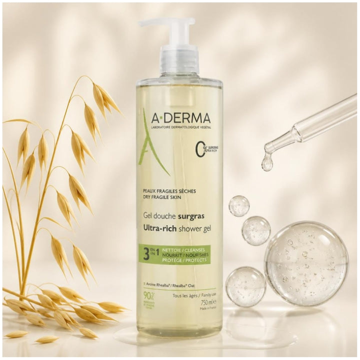 A-Derma Rhealba oats Gel douche ultra-riche pour peaux sèches 750ml