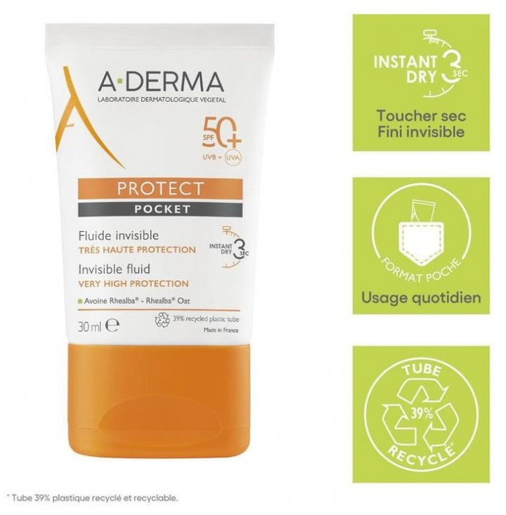 A-Derma Protect سائل واقٍ غير مرئي بحجم الجيب SPF50+ 30ml