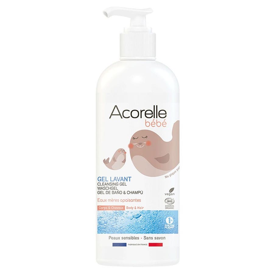 Acorelle Baby Gel Lavant Corps & Cheveux Bio 500ml (16.91fl oz) - FrenchBeautyHub