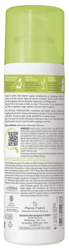 A-Derma Exomega Control Anti-Scratching Emollient Spray Dry Skin prone to Atopic Eczema 200ml (6.76fl oz)