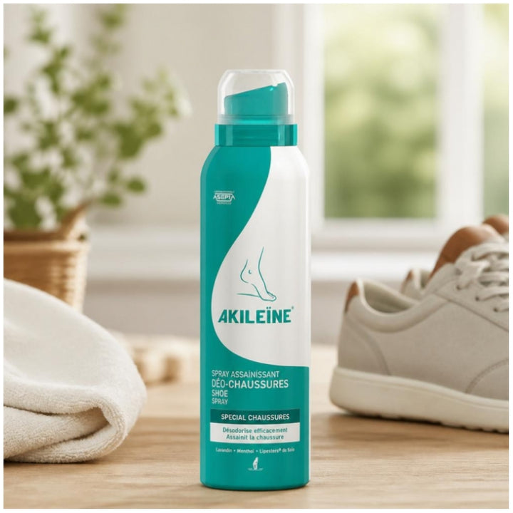 Asepta Akileine Spray Aseptisant Deo Chaussures Tres Forte Transpiration 150ml (5.07fl oz)