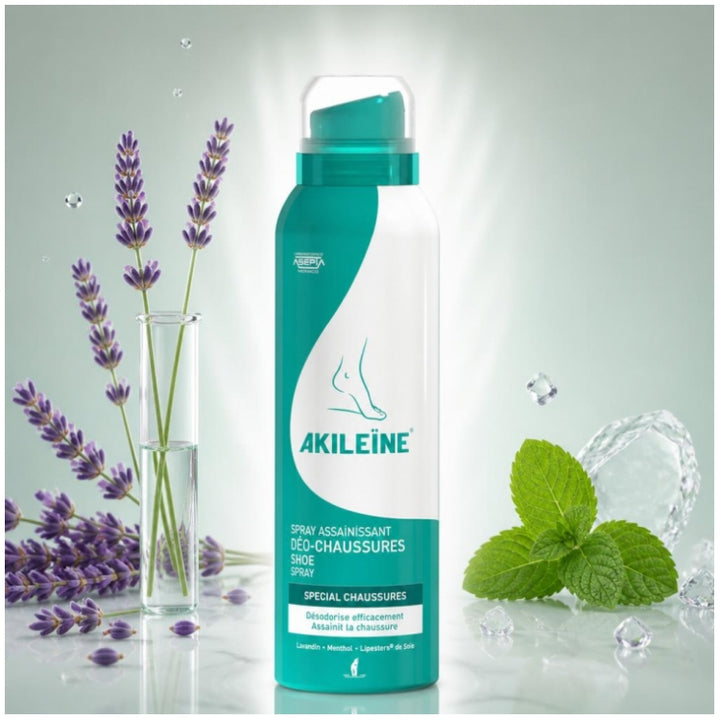 Asepta Akileine Spray Aseptisant Deo Chaussures Tres Forte Transpiration 150ml (5.07fl oz)