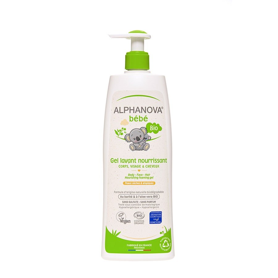Alphanova Bébé Alphanova Bebe Nourishing Foaming Gel Body Face And Hair 400ml (13.53fl oz) - FrenchBeautyHub