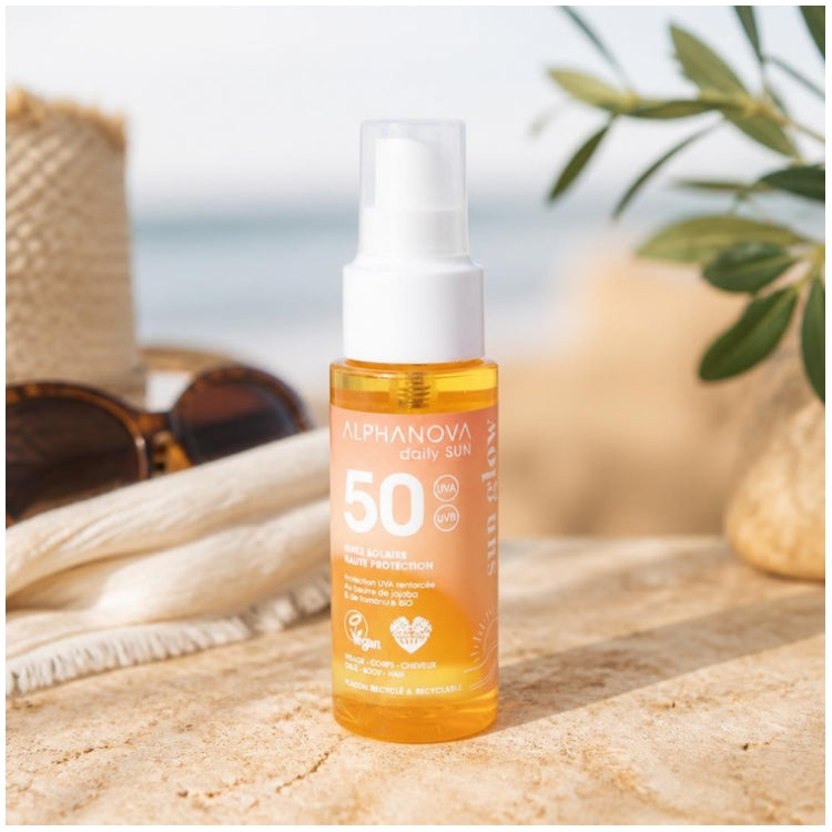 Alphanova Daily Sun Óleo de proteção solar SPF50 tamanho para viagem 50 ml