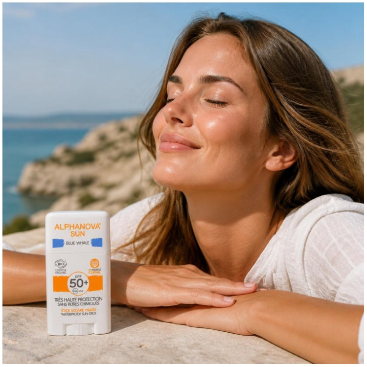 Alphanova Organic SPF50+ Blue Whale Protector solar facial 12g