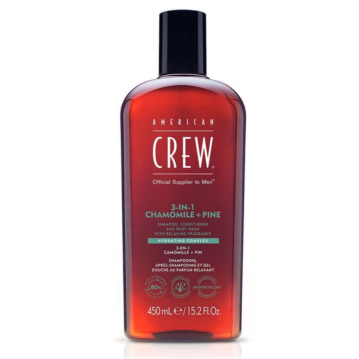 American Crew 3 - in - 1 Shampoo with Chamomile and Pine, 450ml - FrenchBeautyHub