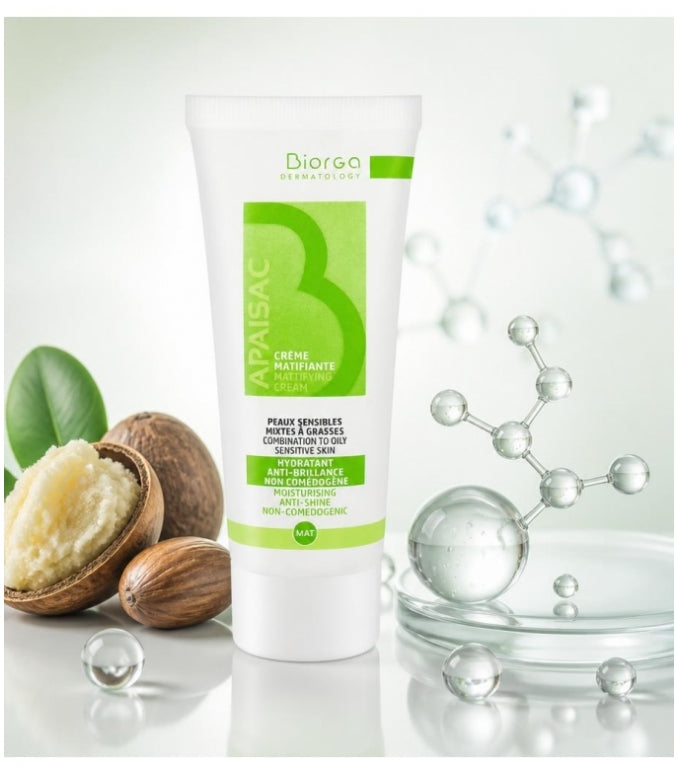 Biorga Apaisac مستحلب مطفئ للمعان ومرطب 40ml