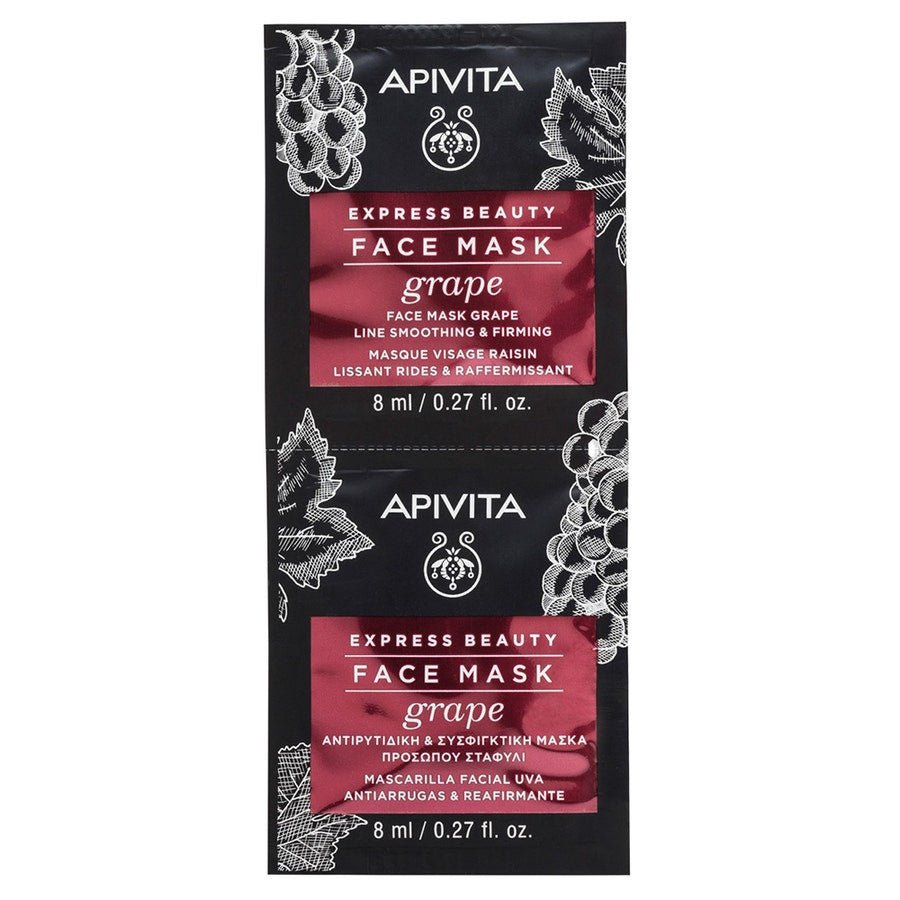 Apivita Express Beauty Smoothing and Firming Grape Face Mask 8ml x2 (0.27fl oz x2) - FrenchBeautyHub