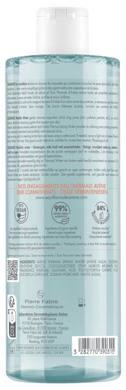 Avène Cleanance ماء ميسيلار منظف ومطفئ للمعان 400ml