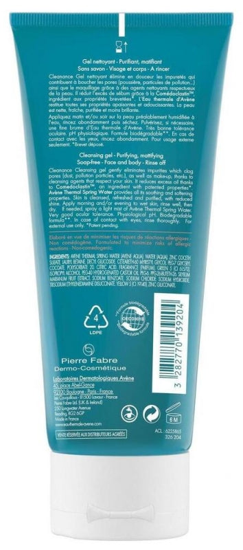 Avène Cleanance Purifying Matifying Cleansing Gel Oily blemish-prone skin 200ml (6.76fl oz)