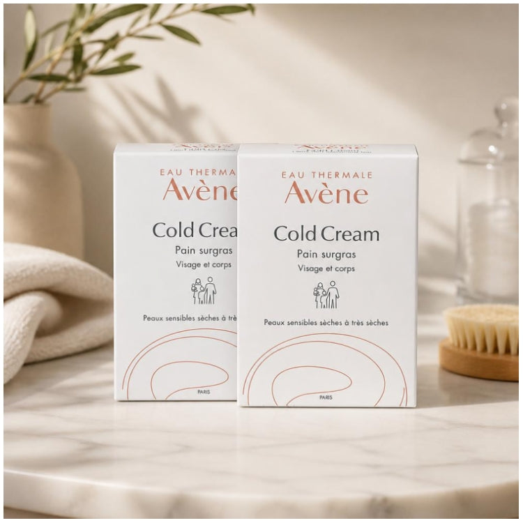 Avène Cold Cream Superfatted Face and Body Bar for Sensitive Skin 2x100g (3.53oz)
