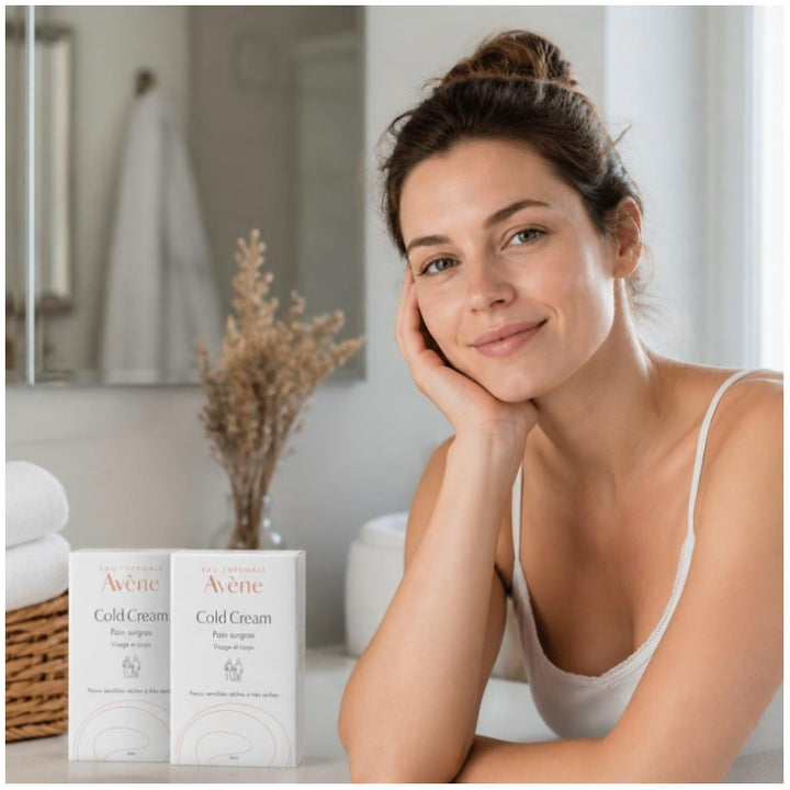 Avène Cold Cream Superfatted Face and Body Bar for Sensitive Skin 2x100g (3.53oz)